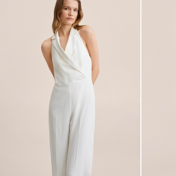 Mango White Caion One Piece Suit Style Jumpsuit - Picture 2 of 4